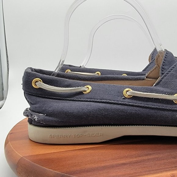 Sperry Top Sider Blue Denim Slip On 9826041 Authentic Original Boat Preppy Shoe - Picture 7 of 12